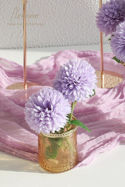 12pcs Lilac Faux Silk Mums Artificial Flowers Bulk Fake Chrysanthemums with Stems for DIY Wedding Table Centerpieces Floral Arrangements Vase Fillers Home Decorations