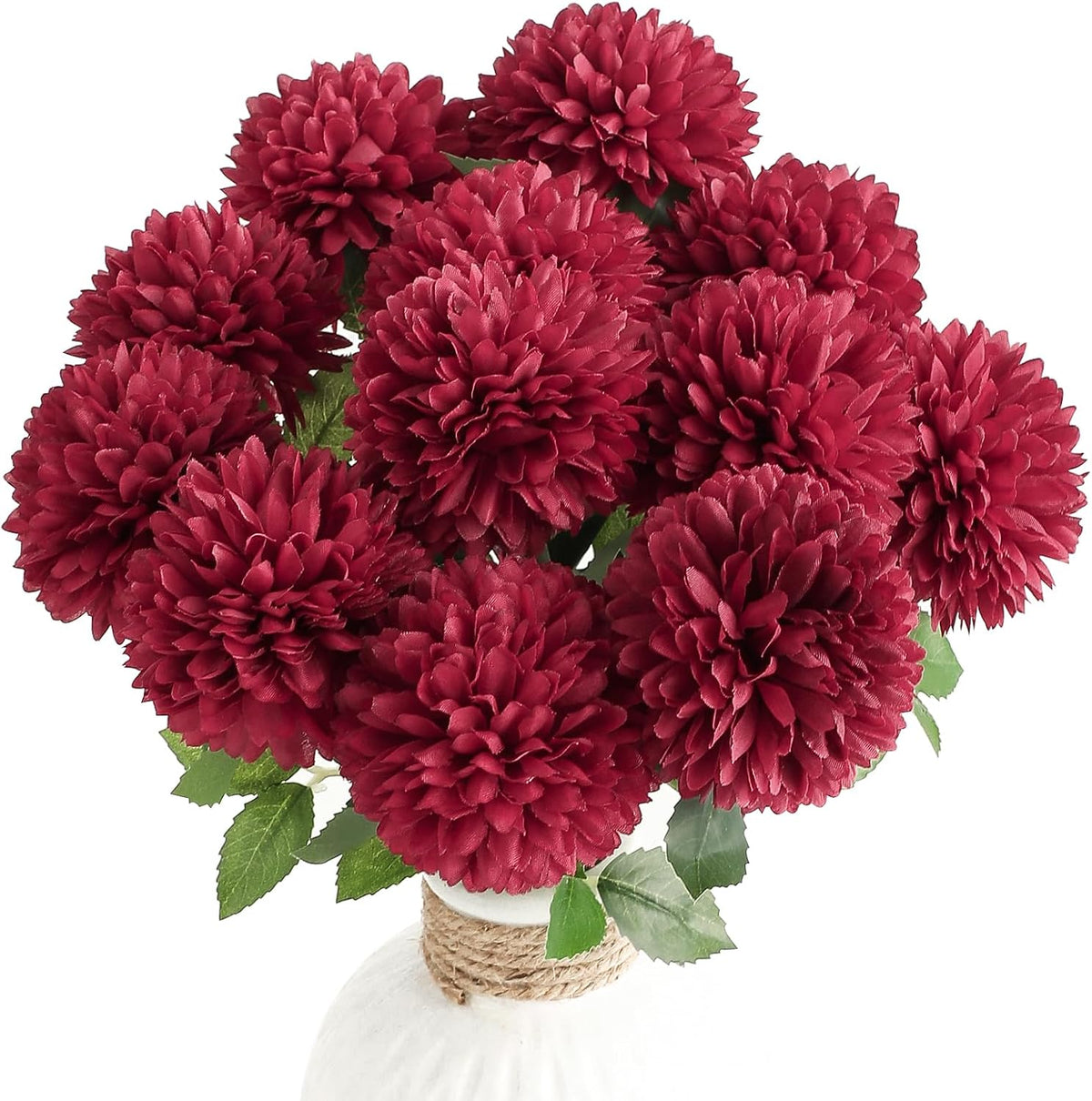 12pcs Lilac Faux Silk Mums Artificial Flowers Bulk Fake Chrysanthemums with Stems for DIY Wedding Table Centerpieces Floral Arrangements Vase Fillers Home Decorations