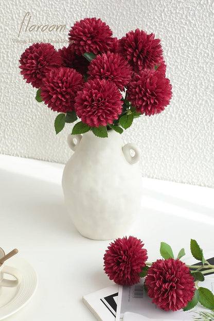 12pcs Lilac Faux Silk Mums Artificial Flowers Bulk Fake Chrysanthemums with Stems for DIY Wedding Table Centerpieces Floral Arrangements Vase Fillers Home Decorations