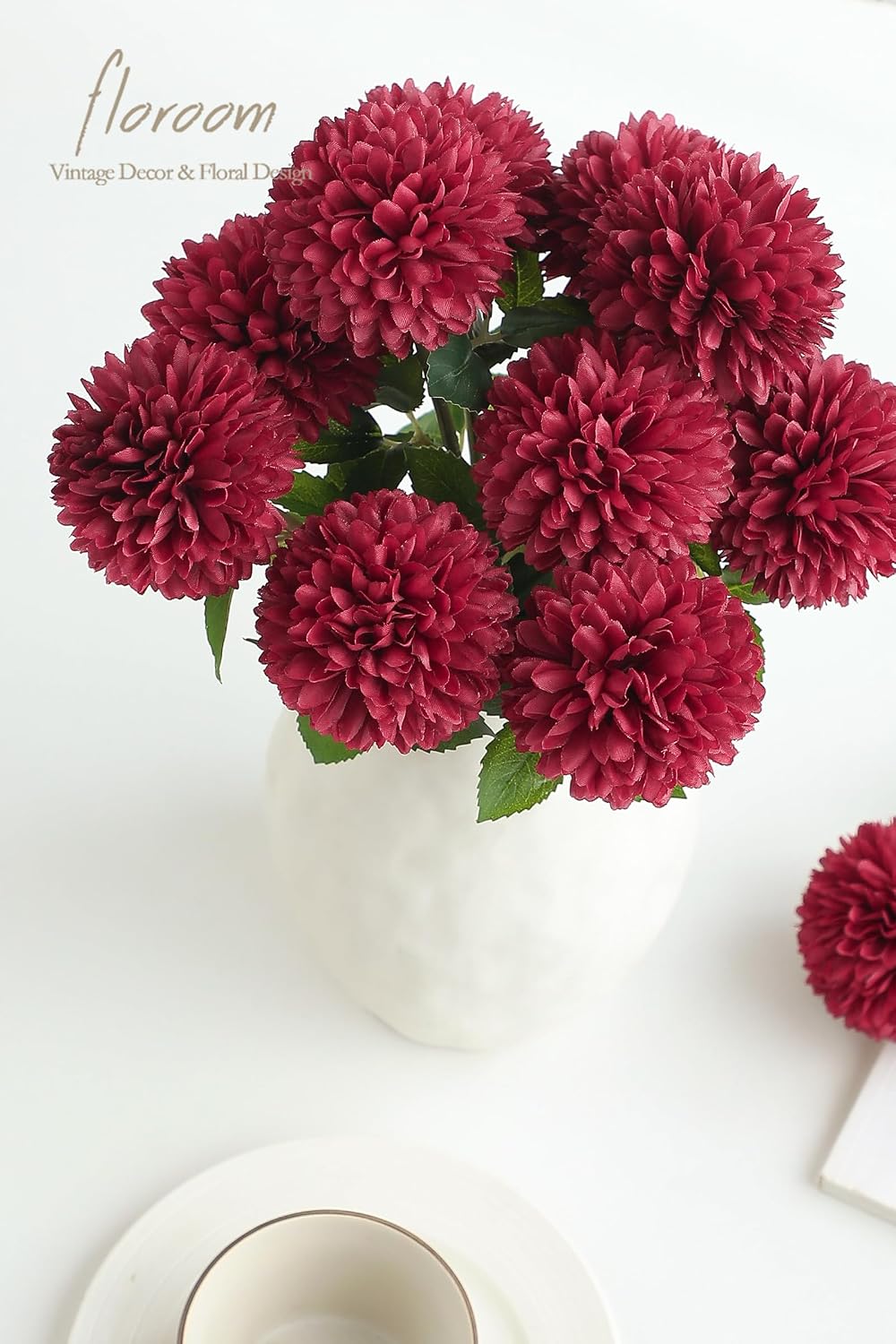12pcs Lilac Faux Silk Mums Artificial Flowers Bulk Fake Chrysanthemums with Stems for DIY Wedding Table Centerpieces Floral Arrangements Vase Fillers Home Decorations