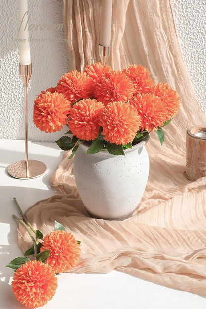 12pcs Lilac Faux Silk Mums Artificial Flowers Bulk Fake Chrysanthemums with Stems for DIY Wedding Table Centerpieces Floral Arrangements Vase Fillers Home Decorations