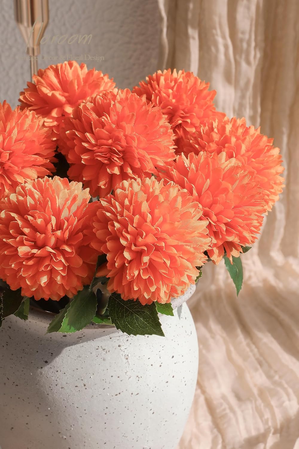 12pcs Lilac Faux Silk Mums Artificial Flowers Bulk Fake Chrysanthemums with Stems for DIY Wedding Table Centerpieces Floral Arrangements Vase Fillers Home Decorations