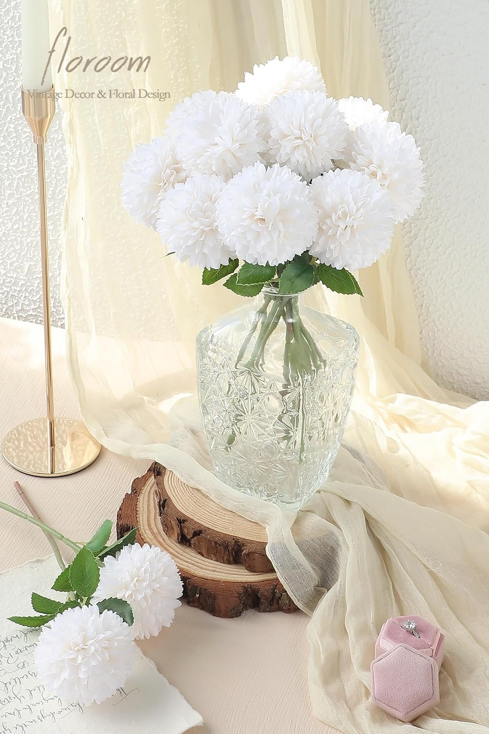 12pcs Lilac Faux Silk Mums Artificial Flowers Bulk Fake Chrysanthemums with Stems for DIY Wedding Table Centerpieces Floral Arrangements Vase Fillers Home Decorations