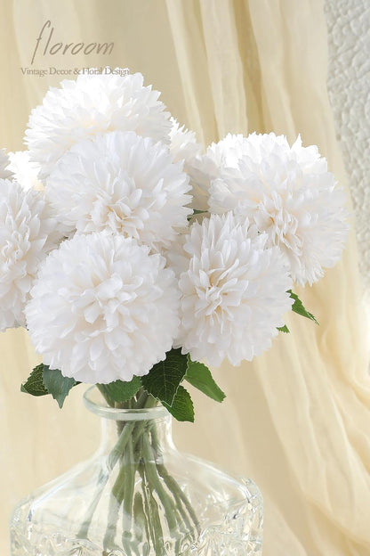 12pcs Lilac Faux Silk Mums Artificial Flowers Bulk Fake Chrysanthemums with Stems for DIY Wedding Table Centerpieces Floral Arrangements Vase Fillers Home Decorations