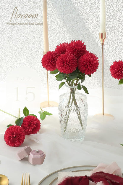 12pcs Lilac Faux Silk Mums Artificial Flowers Bulk Fake Chrysanthemums with Stems for DIY Wedding Table Centerpieces Floral Arrangements Vase Fillers Home Decorations