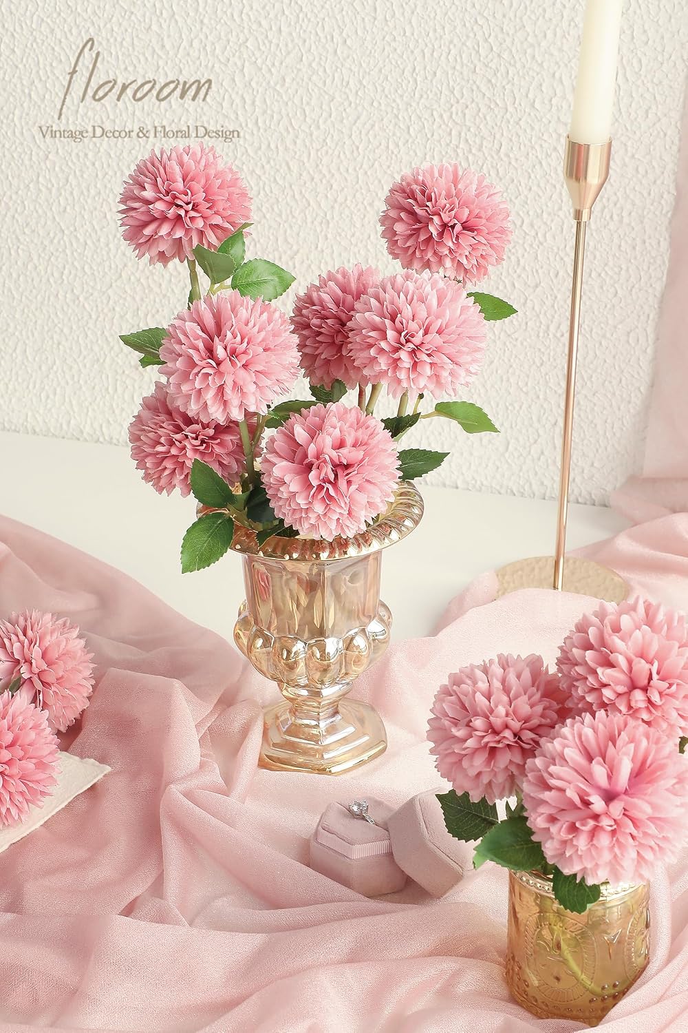 12pcs Lilac Faux Silk Mums Artificial Flowers Bulk Fake Chrysanthemums with Stems for DIY Wedding Table Centerpieces Floral Arrangements Vase Fillers Home Decorations