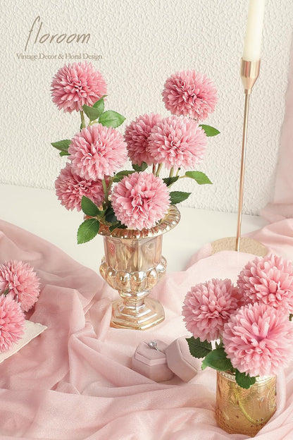 12pcs Lilac Faux Silk Mums Artificial Flowers Bulk Fake Chrysanthemums with Stems for DIY Wedding Table Centerpieces Floral Arrangements Vase Fillers Home Decorations