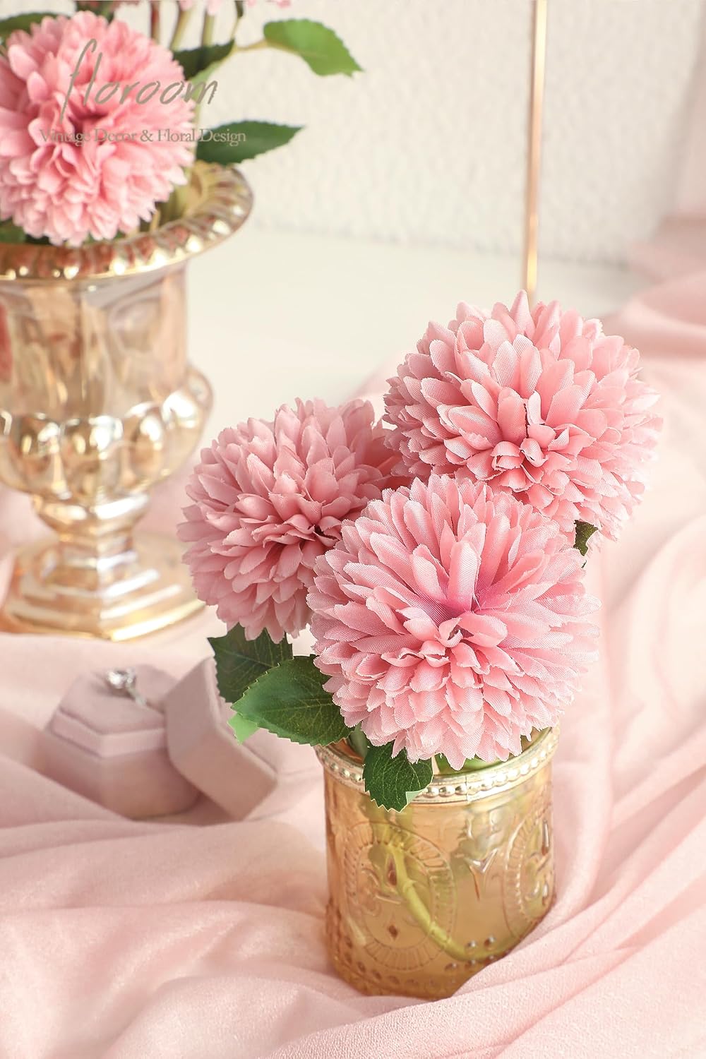 12pcs Lilac Faux Silk Mums Artificial Flowers Bulk Fake Chrysanthemums with Stems for DIY Wedding Table Centerpieces Floral Arrangements Vase Fillers Home Decorations