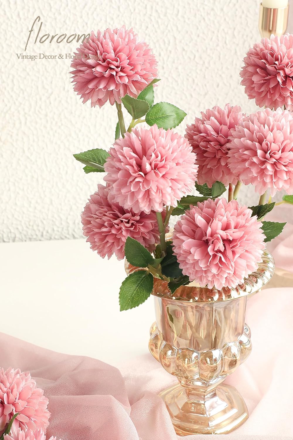 12pcs Lilac Faux Silk Mums Artificial Flowers Bulk Fake Chrysanthemums with Stems for DIY Wedding Table Centerpieces Floral Arrangements Vase Fillers Home Decorations