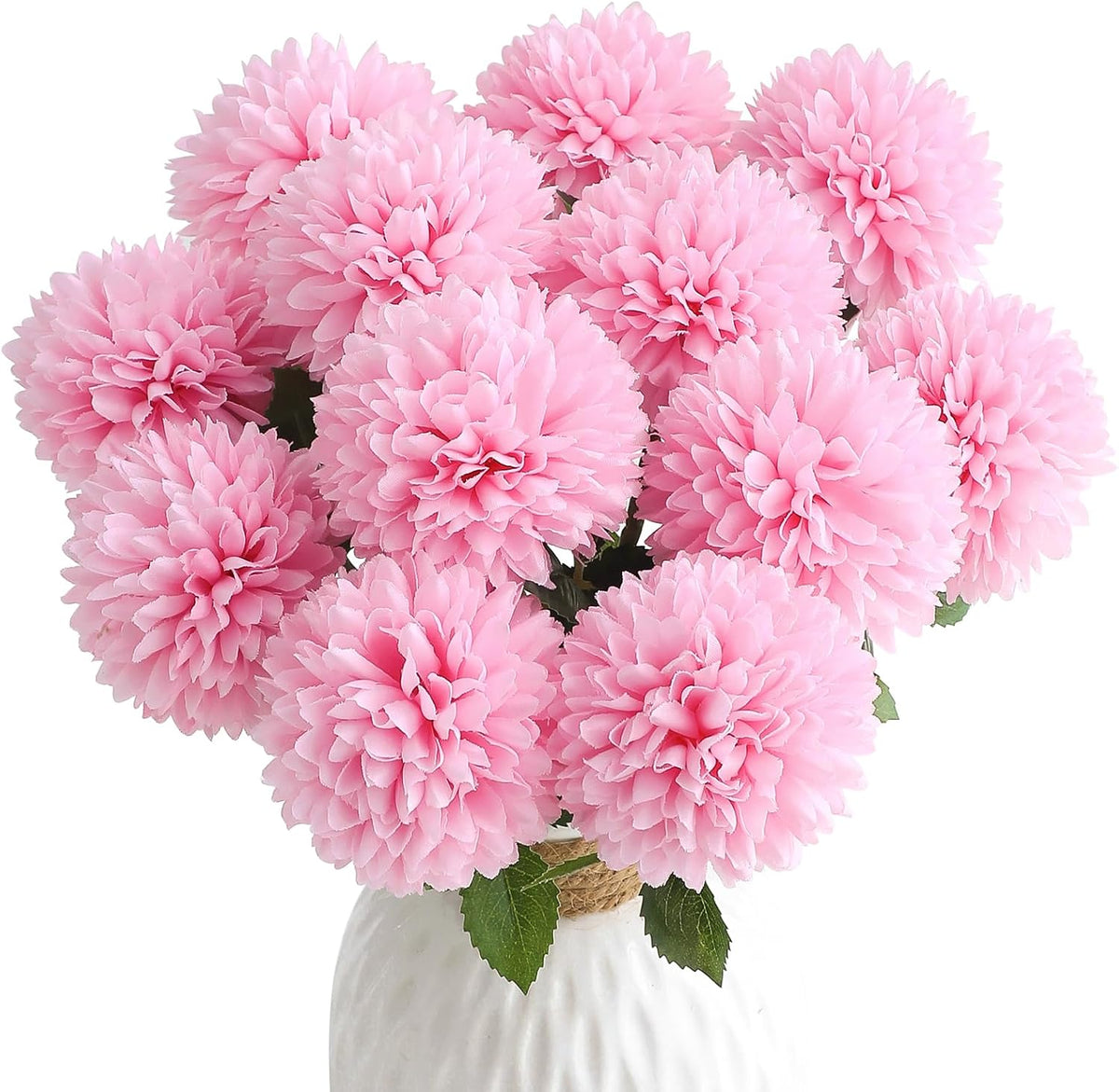 12pcs Lilac Faux Silk Mums Artificial Flowers Bulk Fake Chrysanthemums with Stems for DIY Wedding Table Centerpieces Floral Arrangements Vase Fillers Home Decorations