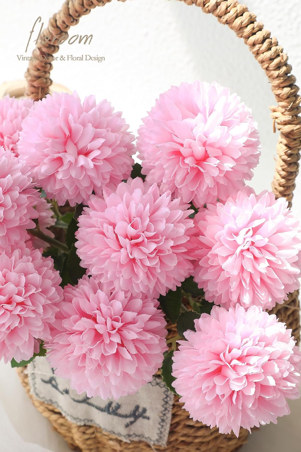 12pcs Lilac Faux Silk Mums Artificial Flowers Bulk Fake Chrysanthemums with Stems for DIY Wedding Table Centerpieces Floral Arrangements Vase Fillers Home Decorations