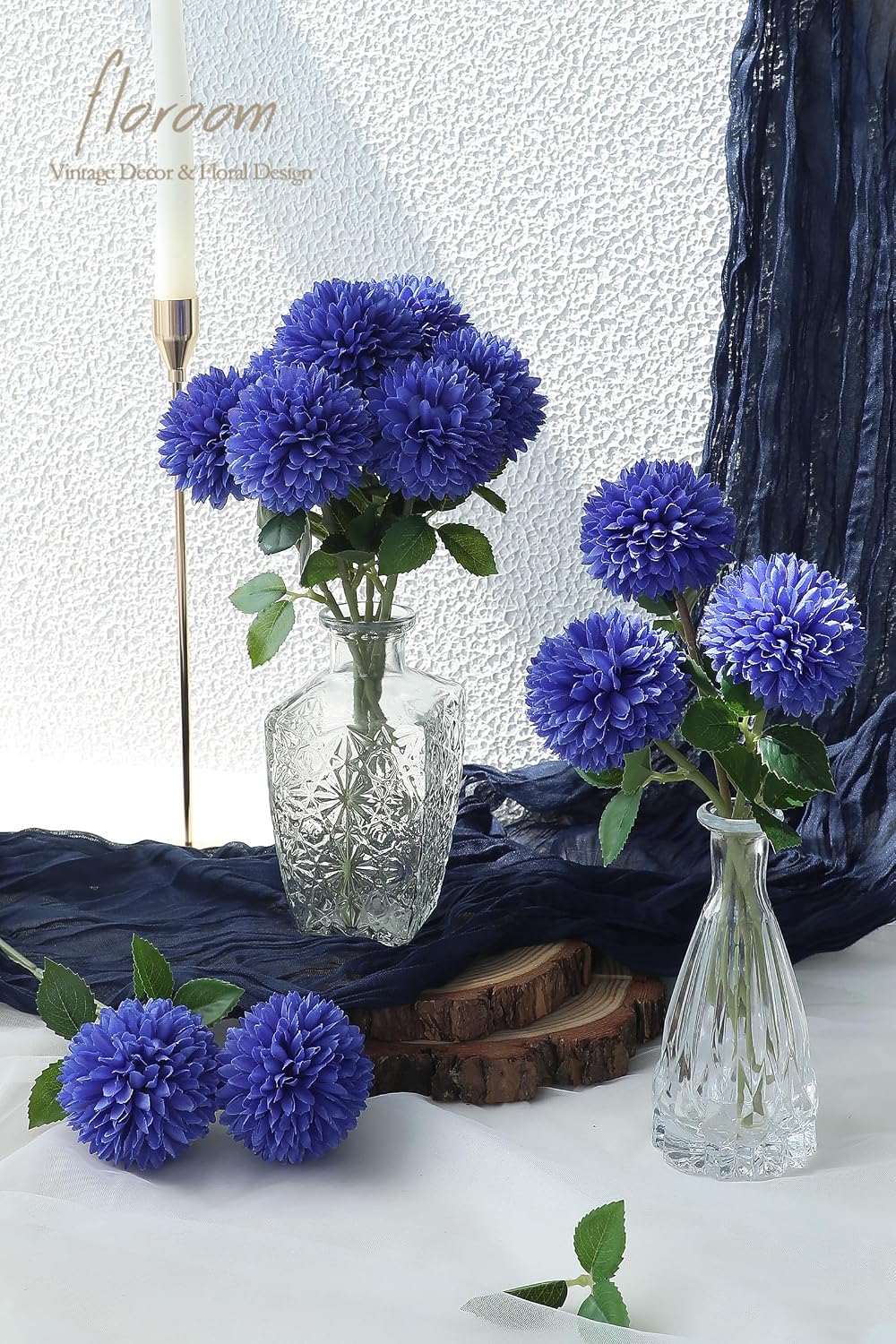 12pcs Lilac Faux Silk Mums Artificial Flowers Bulk Fake Chrysanthemums with Stems for DIY Wedding Table Centerpieces Floral Arrangements Vase Fillers Home Decorations
