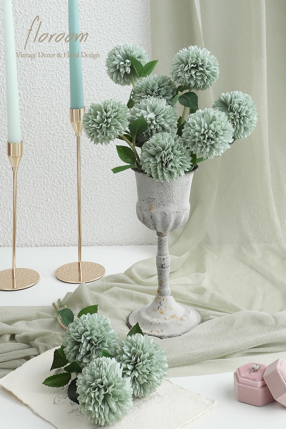 12pcs Lilac Faux Silk Mums Artificial Flowers Bulk Fake Chrysanthemums with Stems for DIY Wedding Table Centerpieces Floral Arrangements Vase Fillers Home Decorations