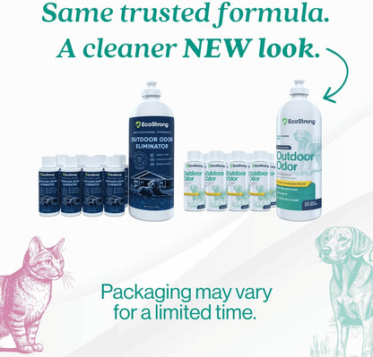 Outdoor Odor Eliminator | Outside Dog Urine Enzyme Cleaner – Powerful Pet, Cat, Animal Scent Deodorizer | Professional Strength for Yard, Turf, Kennels, Patios, Decks (Gallon with Sprayer)