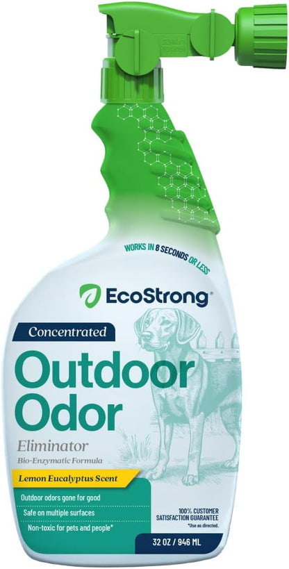 Outdoor Odor Eliminator | Outside Dog Urine Enzyme Cleaner – Powerful Pet, Cat, Animal Scent Deodorizer | Professional Strength for Yard, Turf, Kennels, Patios, Decks (Gallon with Sprayer)