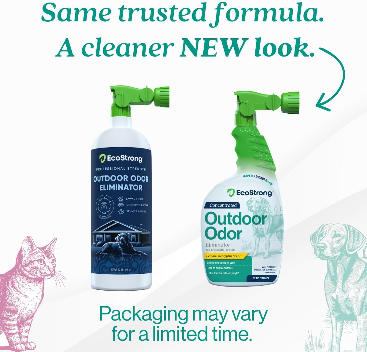 Outdoor Odor Eliminator | Outside Dog Urine Enzyme Cleaner – Powerful Pet, Cat, Animal Scent Deodorizer | Professional Strength for Yard, Turf, Kennels, Patios, Decks (Gallon with Sprayer)