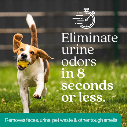 Outdoor Odor Eliminator | Outside Dog Urine Enzyme Cleaner – Powerful Pet, Cat, Animal Scent Deodorizer | Professional Strength for Yard, Turf, Kennels, Patios, Decks (Gallon with Sprayer)