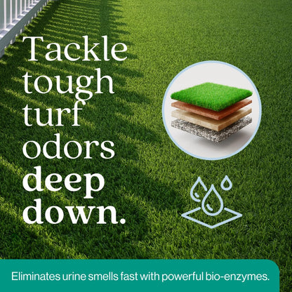 Outdoor Odor Eliminator | Outside Dog Urine Enzyme Cleaner – Powerful Pet, Cat, Animal Scent Deodorizer | Professional Strength for Yard, Turf, Kennels, Patios, Decks (Gallon with Sprayer)
