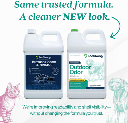 Outdoor Odor Eliminator | Outside Dog Urine Enzyme Cleaner – Powerful Pet, Cat, Animal Scent Deodorizer | Professional Strength for Yard, Turf, Kennels, Patios, Decks (Gallon with Sprayer)