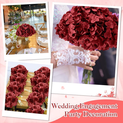 100 Pcs Hydrangea Artificial Flowers Bulk 7.48 Inch Artificial Hydrangeas with Removable Stems Faux Flowers Wedding Decor for Home Garden Party Decoration DIY Project (Lavender)