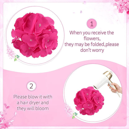 100 Pcs Hydrangea Artificial Flowers Bulk 7.48 Inch Artificial Hydrangeas with Removable Stems Faux Flowers Wedding Decor for Home Garden Party Decoration DIY Project (Lavender)
