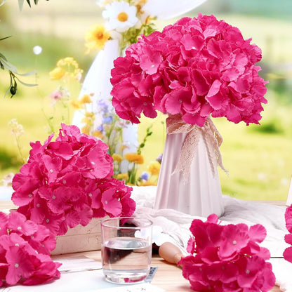 100 Pcs Hydrangea Artificial Flowers Bulk 7.48 Inch Artificial Hydrangeas with Removable Stems Faux Flowers Wedding Decor for Home Garden Party Decoration DIY Project (Lavender)