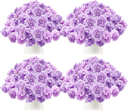 100 Pcs Hydrangea Artificial Flowers Bulk 7.48 Inch Artificial Hydrangeas with Removable Stems Faux Flowers Wedding Decor for Home Garden Party Decoration DIY Project (Lavender)