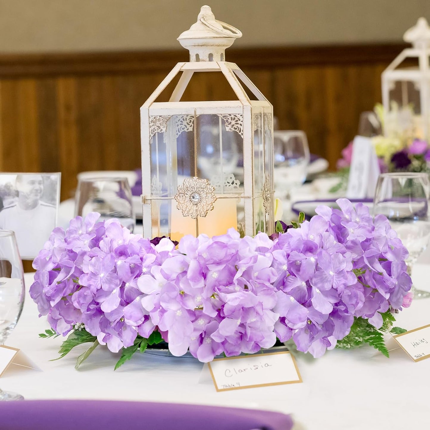 100 Pcs Hydrangea Artificial Flowers Bulk 7.48 Inch Artificial Hydrangeas with Removable Stems Faux Flowers Wedding Decor for Home Garden Party Decoration DIY Project (Lavender)