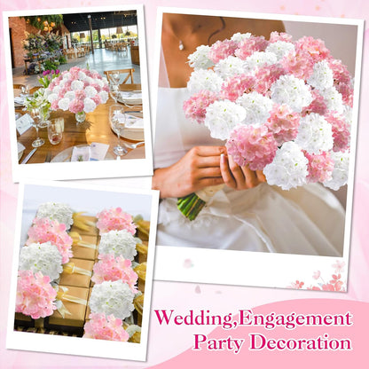 100 Pcs Hydrangea Artificial Flowers Bulk 7.48 Inch Artificial Hydrangeas with Removable Stems Faux Flowers Wedding Decor for Home Garden Party Decoration DIY Project (Lavender)