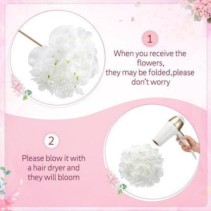 100 Pcs Hydrangea Artificial Flowers Bulk 7.48 Inch Artificial Hydrangeas with Removable Stems Faux Flowers Wedding Decor for Home Garden Party Decoration DIY Project (Lavender)