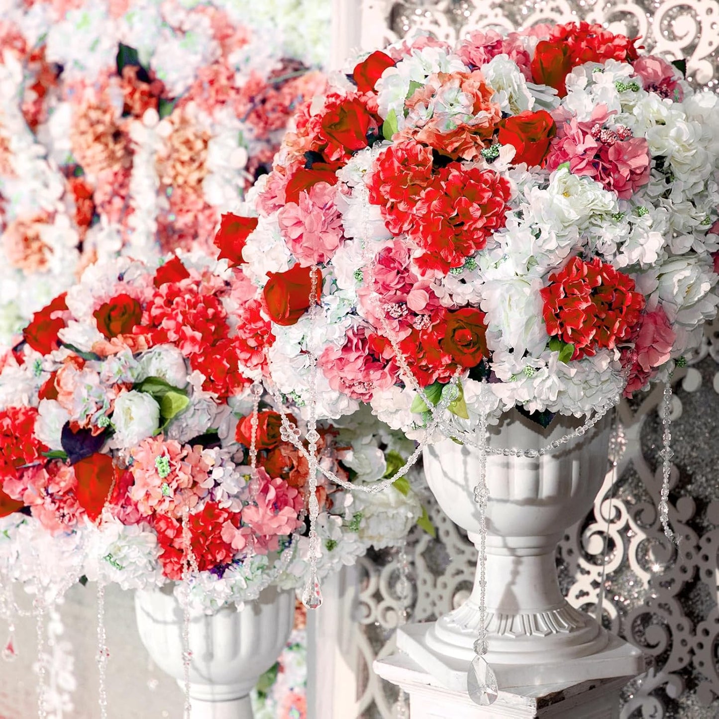 100 Pcs Hydrangea Artificial Flowers Bulk 7.48 Inch Artificial Hydrangeas with Removable Stems Faux Flowers Wedding Decor for Home Garden Party Decoration DIY Project (Lavender)