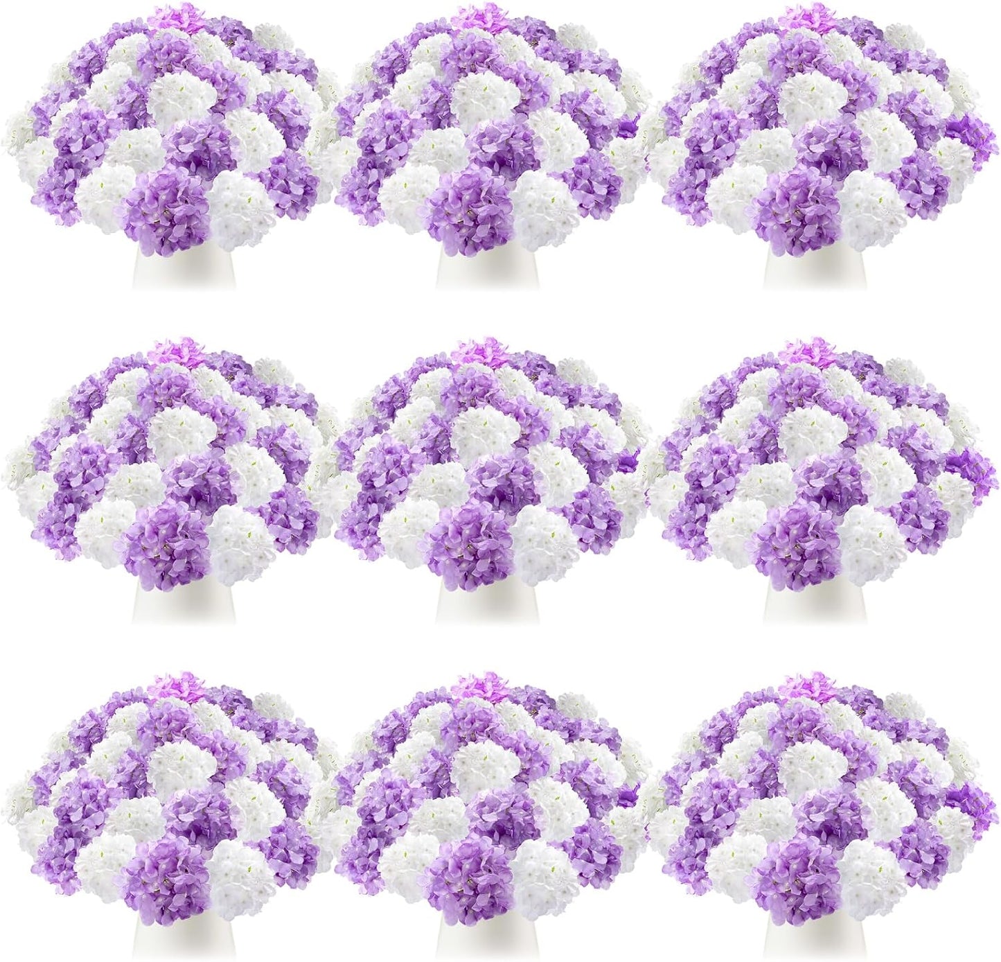 100 Pcs Hydrangea Artificial Flowers Bulk 7.48 Inch Artificial Hydrangeas with Removable Stems Faux Flowers Wedding Decor for Home Garden Party Decoration DIY Project (Lavender)