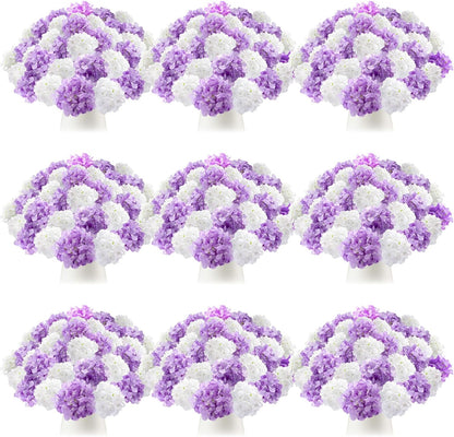 100 Pcs Hydrangea Artificial Flowers Bulk 7.48 Inch Artificial Hydrangeas with Removable Stems Faux Flowers Wedding Decor for Home Garden Party Decoration DIY Project (Lavender)