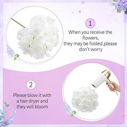 100 Pcs Hydrangea Artificial Flowers Bulk 7.48 Inch Artificial Hydrangeas with Removable Stems Faux Flowers Wedding Decor for Home Garden Party Decoration DIY Project (Lavender)