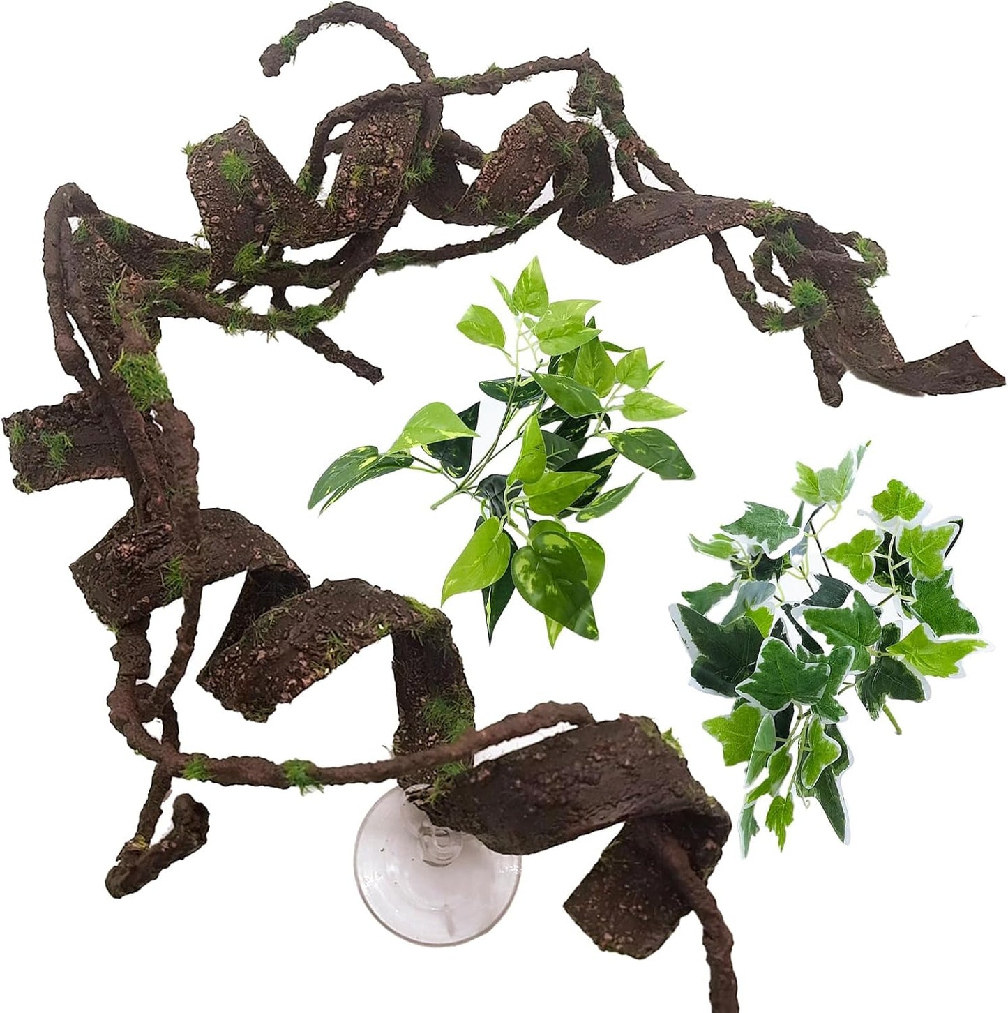 Reptile Jungle Vines Flexible Bend-A-Branch, 3.6Ft Reptile Climbing Branches, Chameleon Flexible Vine Decor,Terrarium Plants Decoration Accessories for Lizard Gecko Frog Snake