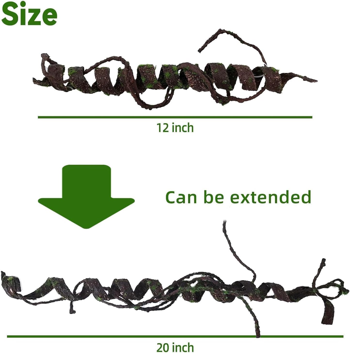 Reptile Jungle Vines Flexible Bend-A-Branch, 3.6Ft Reptile Climbing Branches, Chameleon Flexible Vine Decor,Terrarium Plants Decoration Accessories for Lizard Gecko Frog Snake