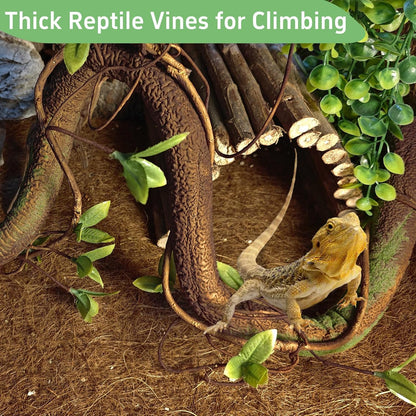 Reptile Jungle Vines Flexible Bend-A-Branch, 3.6Ft Reptile Climbing Branches, Chameleon Flexible Vine Decor,Terrarium Plants Decoration Accessories for Lizard Gecko Frog Snake