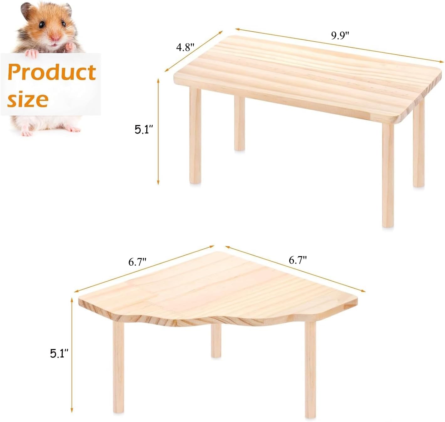 Hamster Platforms Wooden Ladder Bendy Bridge Fence Hidden Play House | Hamster Game Climbing Toy with Platform Decor Cage Accessories for Dwarf Syrian Mice Degus Gerbils Squirrel Small Pets