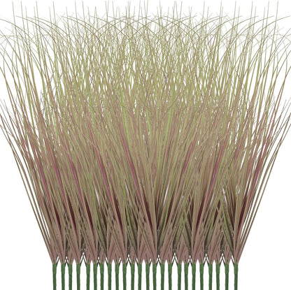 8 Bundles Artificial Plants Onion Grass Outdoor 17 Inch Tall Fake Shrubs Wheat Grass UV Resistant Greenery Stems Faux Bushes Plant for Indoor Outdoor Garden Office Home Decor（Green Red Tail）