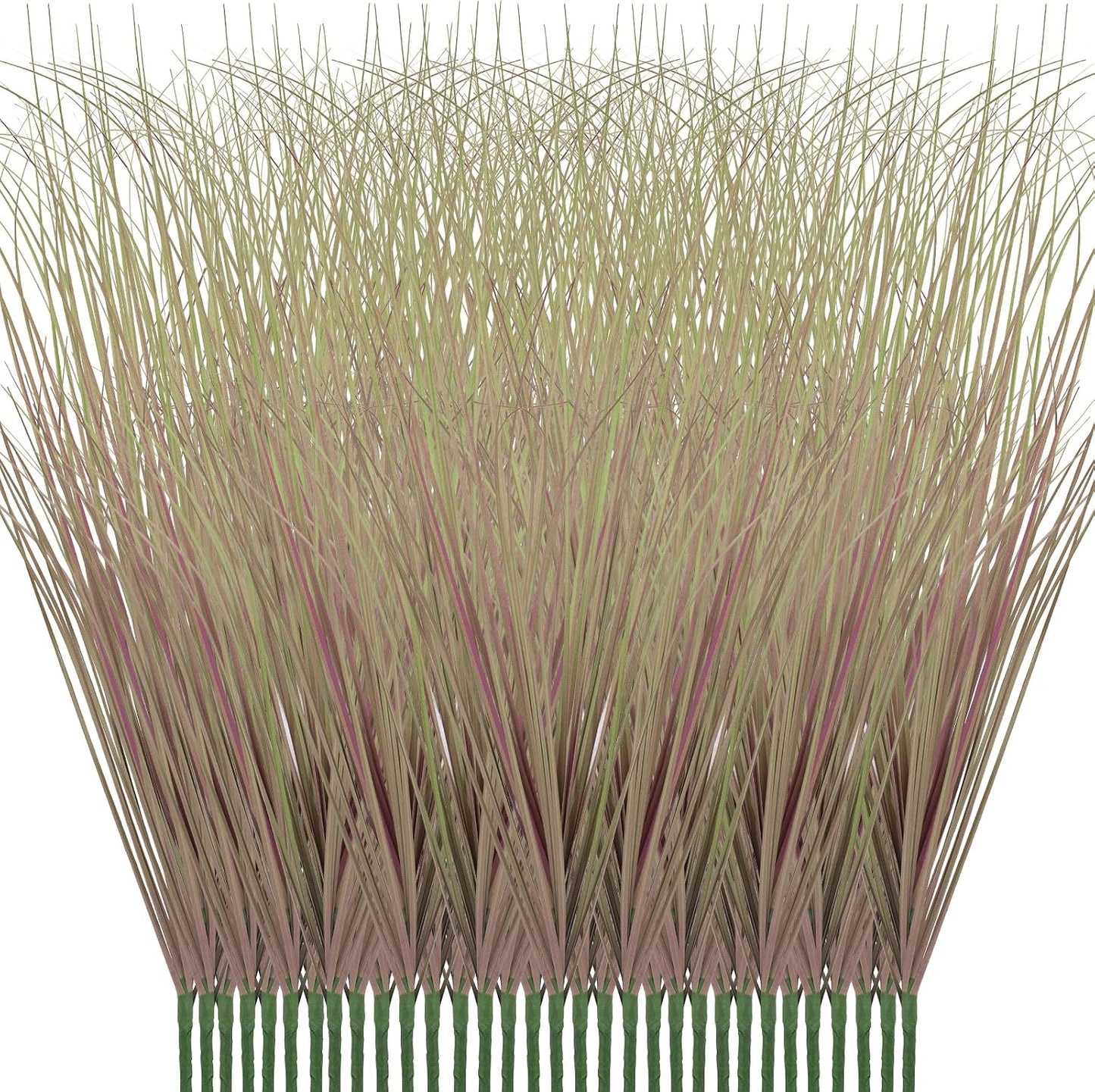 8 Bundles Artificial Plants Onion Grass Outdoor 17 Inch Tall Fake Shrubs Wheat Grass UV Resistant Greenery Stems Faux Bushes Plant for Indoor Outdoor Garden Office Home Decor（Green Red Tail）