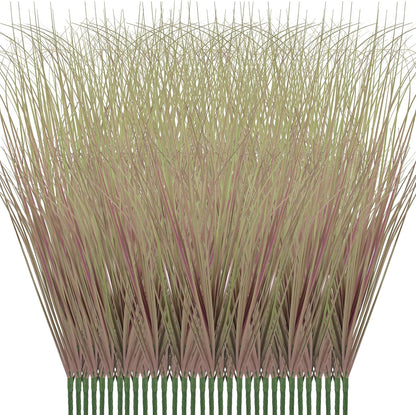 8 Bundles Artificial Plants Onion Grass Outdoor 17 Inch Tall Fake Shrubs Wheat Grass UV Resistant Greenery Stems Faux Bushes Plant for Indoor Outdoor Garden Office Home Decor（Green Red Tail）