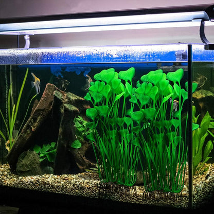 Plastic Fish Tank Plants, 2 Pack Artificial Tall Aquarium Plants for Fish Tank Decor, 15.75 Inches (Green)