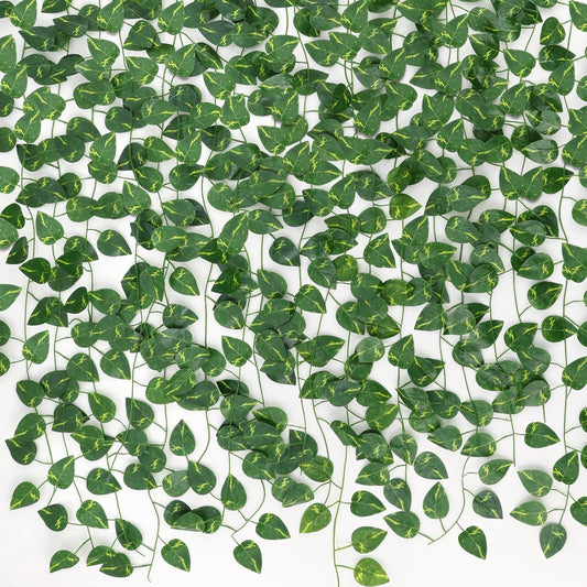 Fake Vines for Room Decor 24 Pack 168ft Artificial Ivy Greenery Garland for Bedroom Wall Decor, Hanging Green Leaves for Party Wedding Christmas Decoration