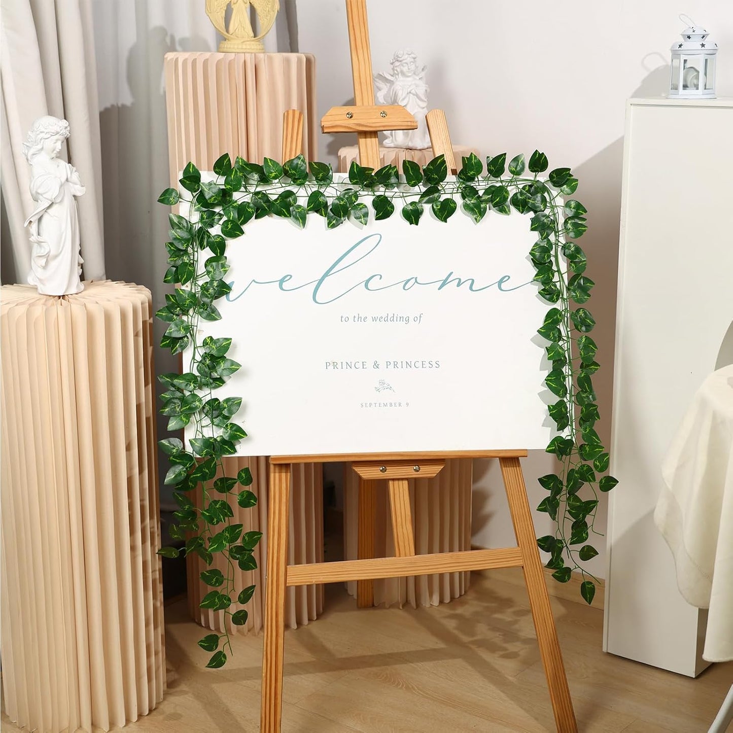 Fake Vines for Room Decor 24 Pack 168ft Artificial Ivy Greenery Garland for Bedroom Wall Decor, Hanging Green Leaves for Party Wedding Christmas Decoration