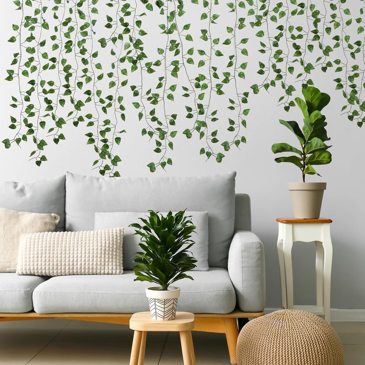 Fake Vines for Room Decor 24 Pack 168ft Artificial Ivy Greenery Garland for Bedroom Wall Decor, Hanging Green Leaves for Party Wedding Christmas Decoration