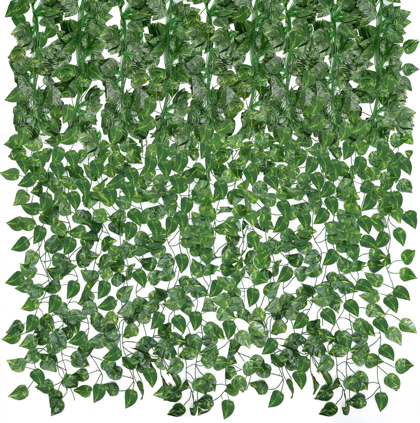 Fake Vines for Room Decor 24 Pack 168ft Artificial Ivy Greenery Garland for Bedroom Wall Decor, Hanging Green Leaves for Party Wedding Christmas Decoration