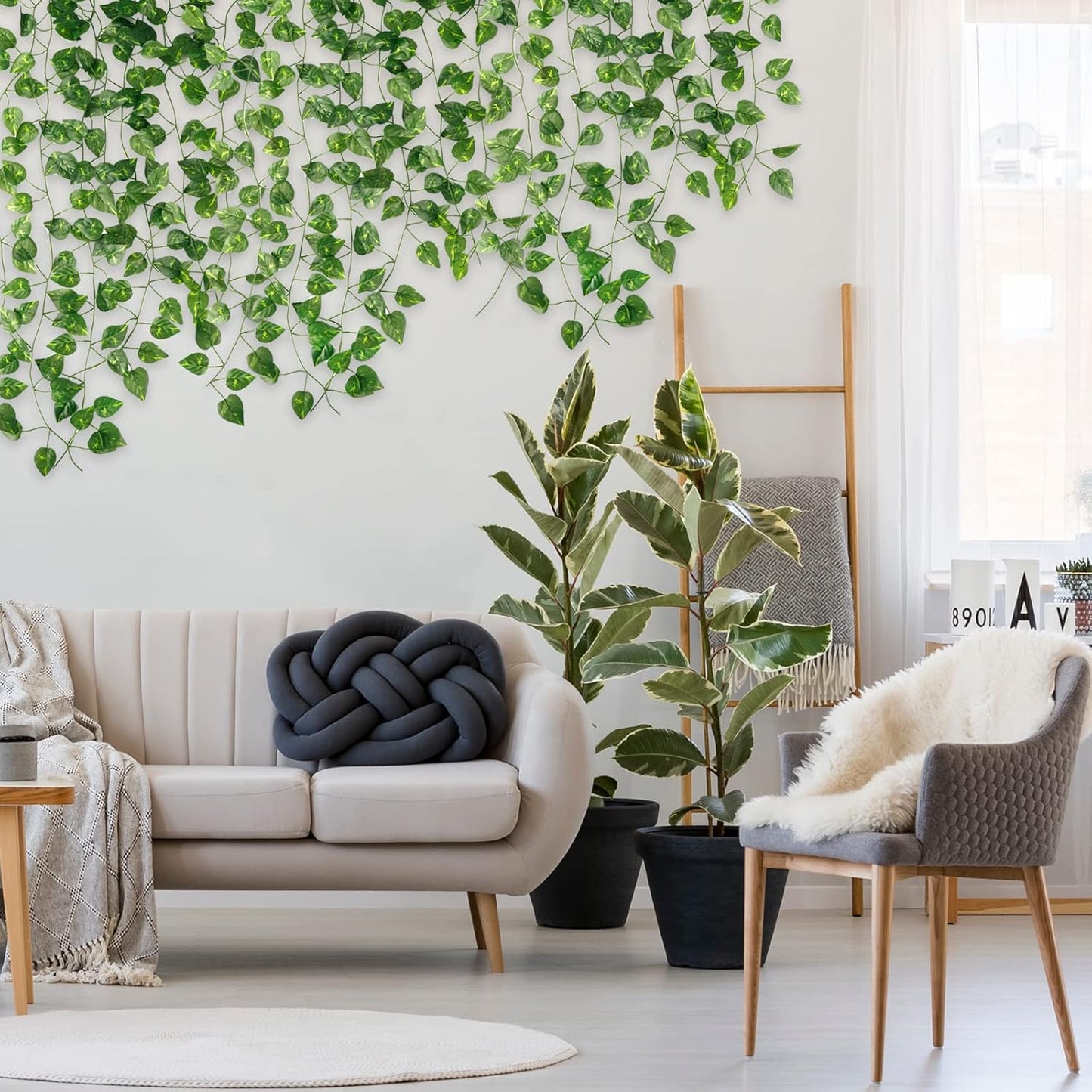 Fake Vines for Room Decor 24 Pack 168ft Artificial Ivy Greenery Garland for Bedroom Wall Decor, Hanging Green Leaves for Party Wedding Christmas Decoration