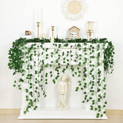 Fake Vines for Room Decor 24 Pack 168ft Artificial Ivy Greenery Garland for Bedroom Wall Decor, Hanging Green Leaves for Party Wedding Christmas Decoration