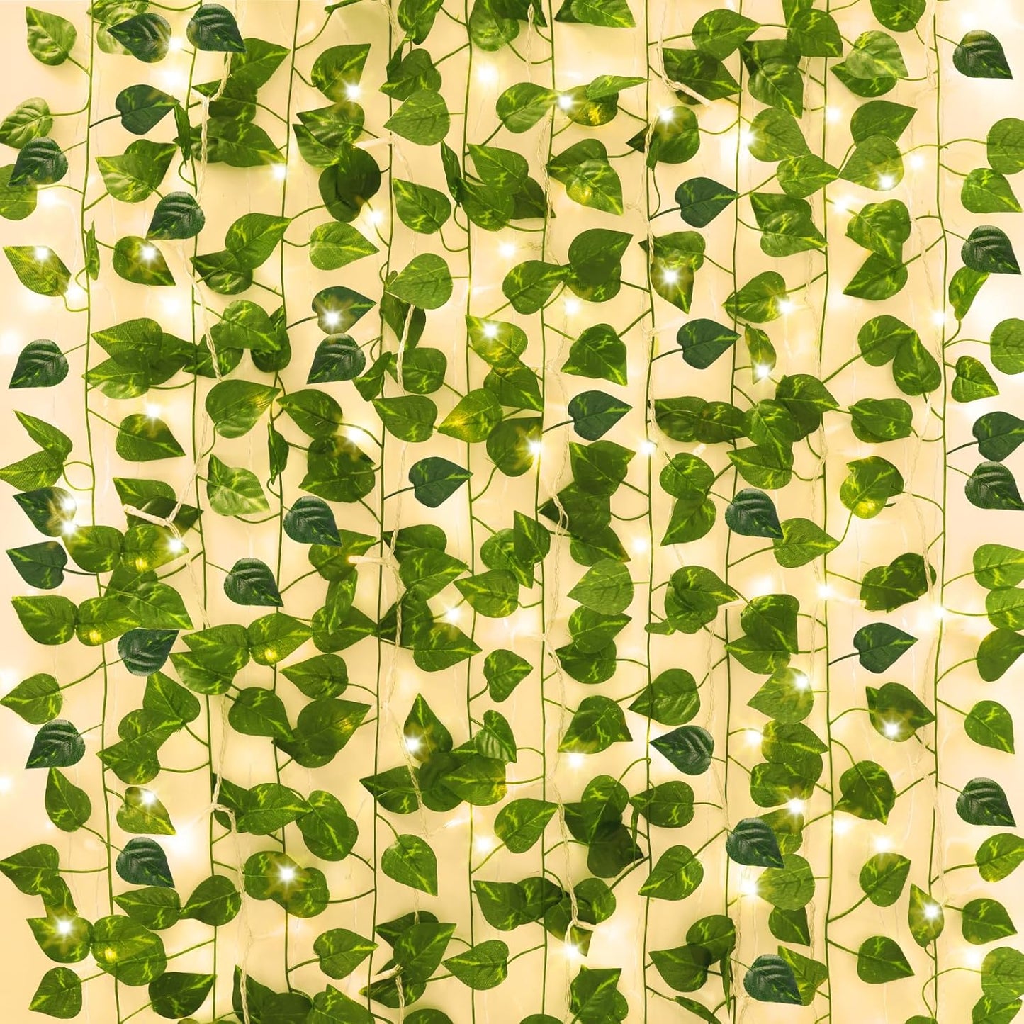 Fake Vines for Room Decor 24 Pack 168ft Artificial Ivy Greenery Garland for Bedroom Wall Decor, Hanging Green Leaves for Party Wedding Christmas Decoration