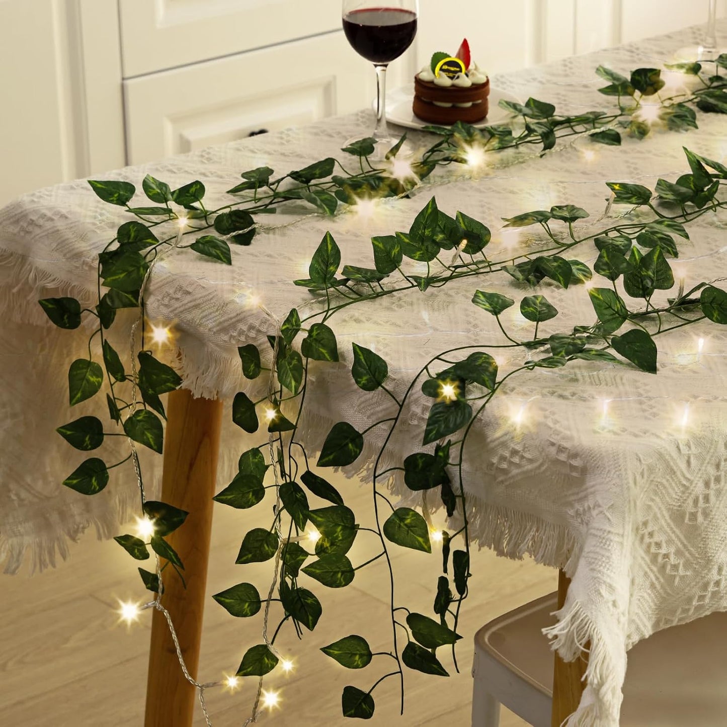 Fake Vines for Room Decor 24 Pack 168ft Artificial Ivy Greenery Garland for Bedroom Wall Decor, Hanging Green Leaves for Party Wedding Christmas Decoration